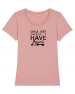 Girls Just Wanna Have Guns Tricou mânecă scurtă guler larg fitted Damă Expresser