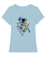Colibri Floral Tricou mânecă scurtă guler larg fitted Damă Expresser