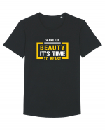 Wake Up Beauty is Time To Beast Tricou mânecă scurtă guler larg Bărbat Skater