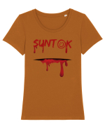 Sunt ok Halloween Tricou mânecă scurtă guler larg fitted Damă Expresser