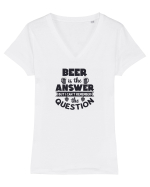 Beer is The Answer Tricou mânecă scurtă guler V Damă Evoker