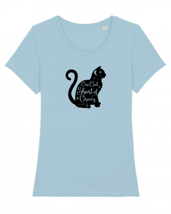 Crazy Black Cat Sky Blue