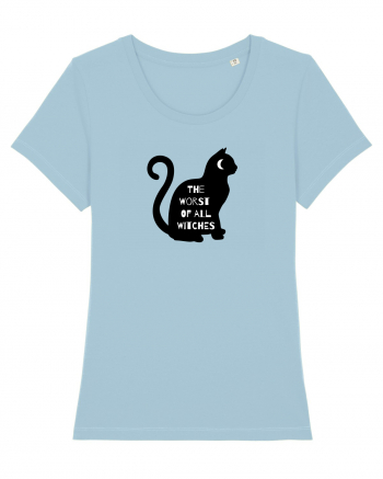 Black Witch  Cat Sky Blue