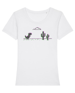 Dino Google Glitch Tricou mânecă scurtă guler larg fitted Damă Expresser