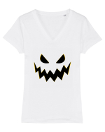 Dovleac Halloween  Tricou mânecă scurtă guler V Damă Evoker