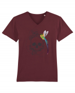 Craniu cu Colibri Tricou mânecă scurtă guler V Bărbat Presenter