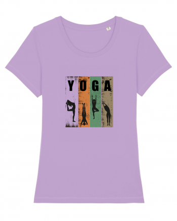 Vintage Yoga Poses Lavender Dawn