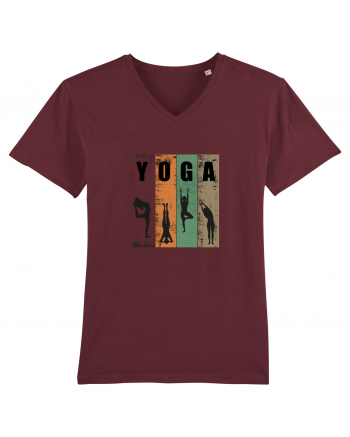 Vintage Yoga Poses Burgundy