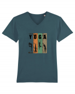 Vintage Yoga Poses Tricou mânecă scurtă guler V Bărbat Presenter