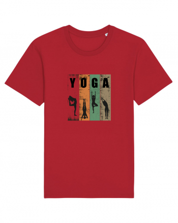 Vintage Yoga Poses Red