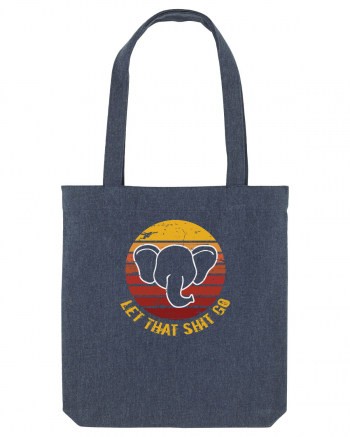 Retro Yoga Elephant Midnight Blue