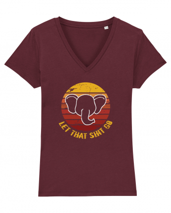 Retro Yoga Elephant Burgundy