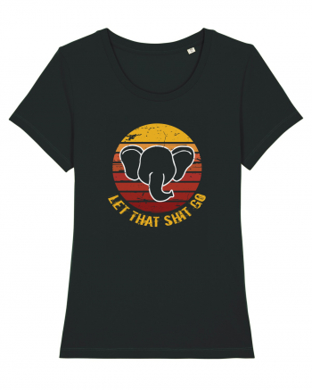 Retro Yoga Elephant Black