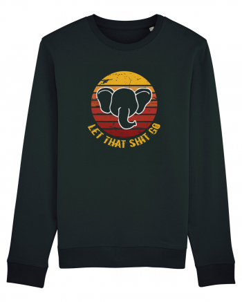 Retro Yoga Elephant Black