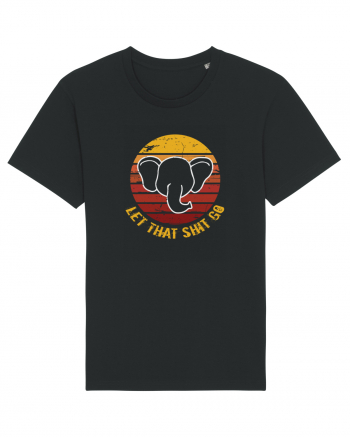 Retro Yoga Elephant Black