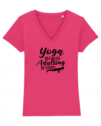 Yoga Because Adulting Is Hard Raspberry