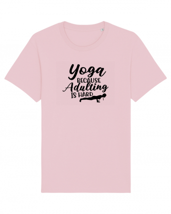 Yoga Because Adulting Is Hard Cotton Pink