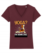 Yoga Down Dog Tricou mânecă scurtă guler V Damă Evoker