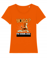 Yoga Down Dog Tricou mânecă scurtă guler larg fitted Damă Expresser