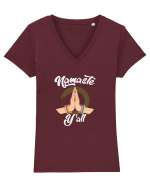 Namaste Y'all Tricou mânecă scurtă guler V Damă Evoker