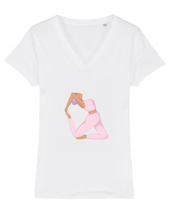 Pink Yoga Girl White