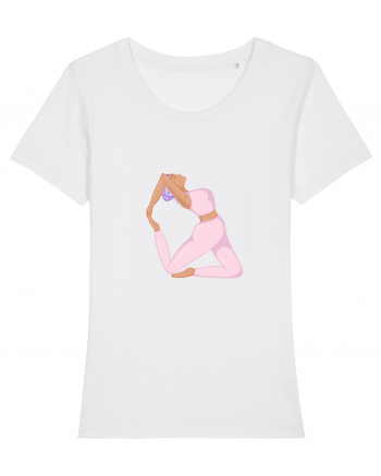 Pink Yoga Girl White