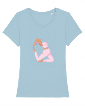 Pink Yoga Girl Sky Blue