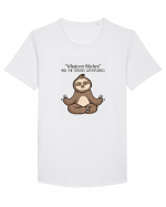 Sloth Yoga Design Tricou mânecă scurtă guler larg Bărbat Skater