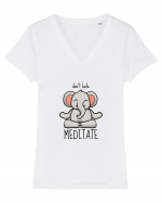 Don't Hate! Meditate! Tricou mânecă scurtă guler V Damă Evoker