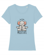 Don't Hate! Meditate! Tricou mânecă scurtă guler larg fitted Damă Expresser