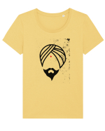 Indian Man Tricou mânecă scurtă guler larg fitted Damă Expresser