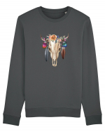 Craniu cu Pene Colorat Bluză mânecă lungă Unisex Rise