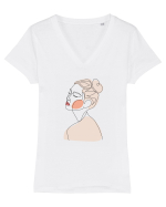 Diva Tricou mânecă scurtă guler V Damă Evoker