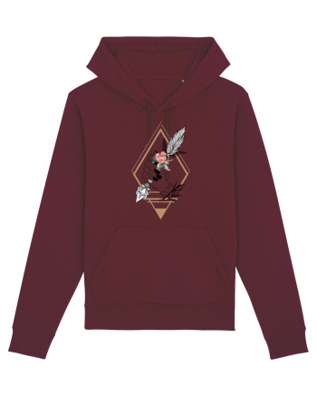 Pene Floral în Geometric Burgundy