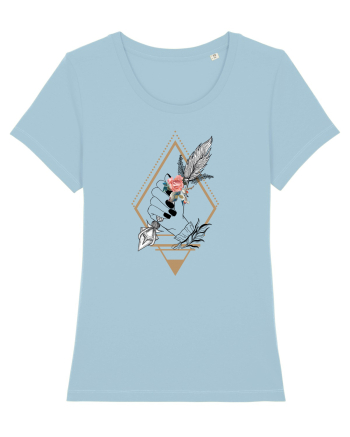 Pene Floral în Geometric Sky Blue