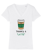Thanks a LATTE Tricou mânecă scurtă guler V Damă Evoker