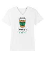 Thanks a LATTE Tricou mânecă scurtă guler V Bărbat Presenter