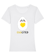 EGGcited Tricou mânecă scurtă guler larg fitted Damă Expresser