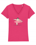 Sumo Ballerina Tricou mânecă scurtă guler V Damă Evoker