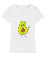 CATvocado Tricou mânecă scurtă guler V Damă Evoker