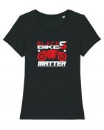 Black Bikes Matter Tricou mânecă scurtă guler larg fitted Damă Expresser