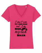 I Don't Ride My Own Bike Tricou mânecă scurtă guler V Damă Evoker