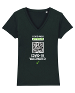 Covid Pass (rick rolled) Tricou mânecă scurtă guler V Damă Evoker