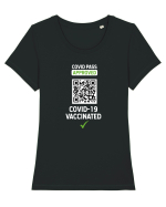 Covid Pass (rick rolled) Tricou mânecă scurtă guler larg fitted Damă Expresser