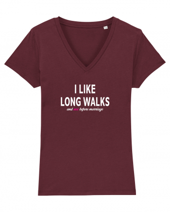 I Like Long Walks Burgundy