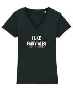 I Like Fairytales Tricou mânecă scurtă guler V Damă Evoker