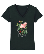 Trandafir Geometric Tricou mânecă scurtă guler V Damă Evoker