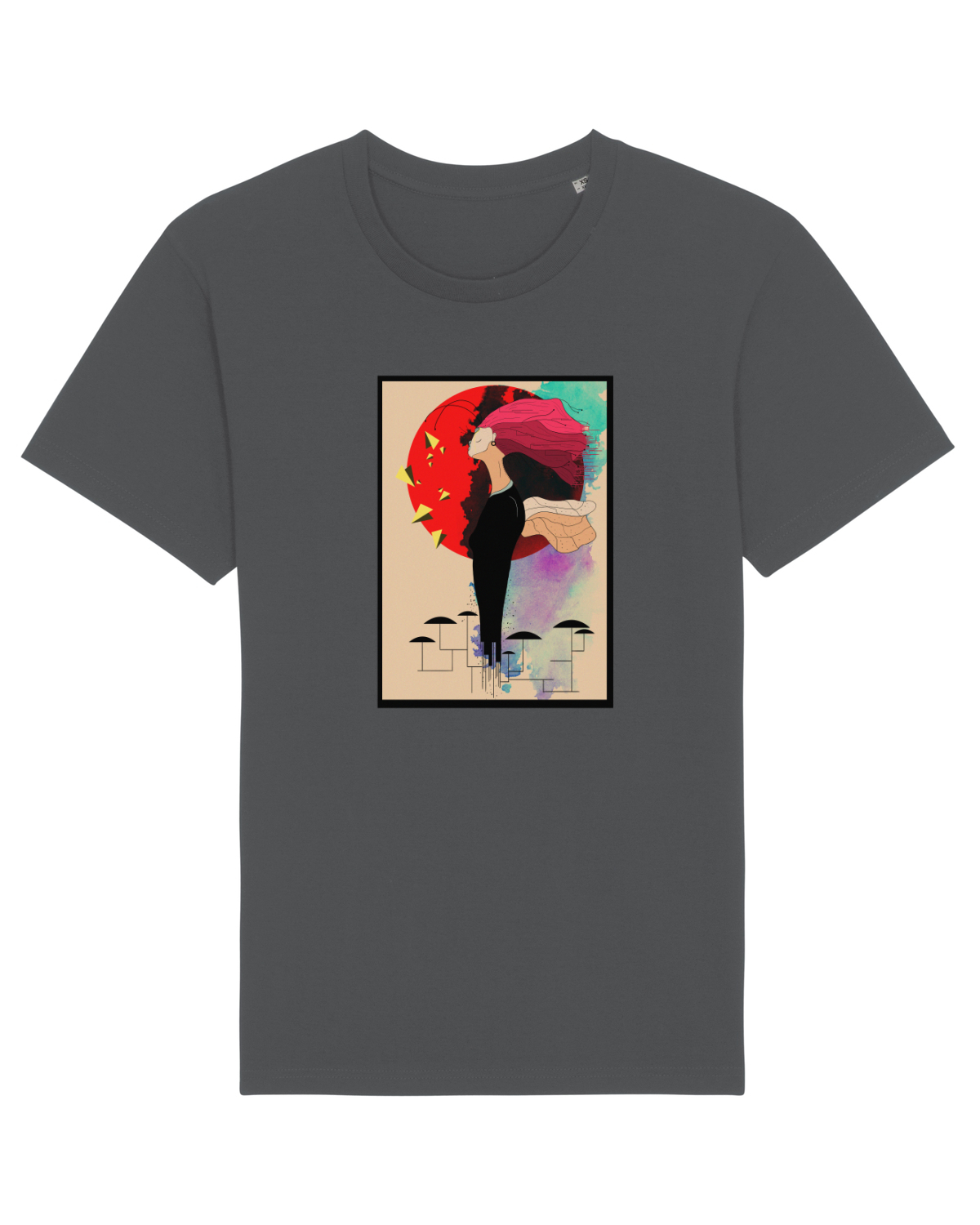 Tricou mânecă scurtă Unisex Rocker Anthracite
