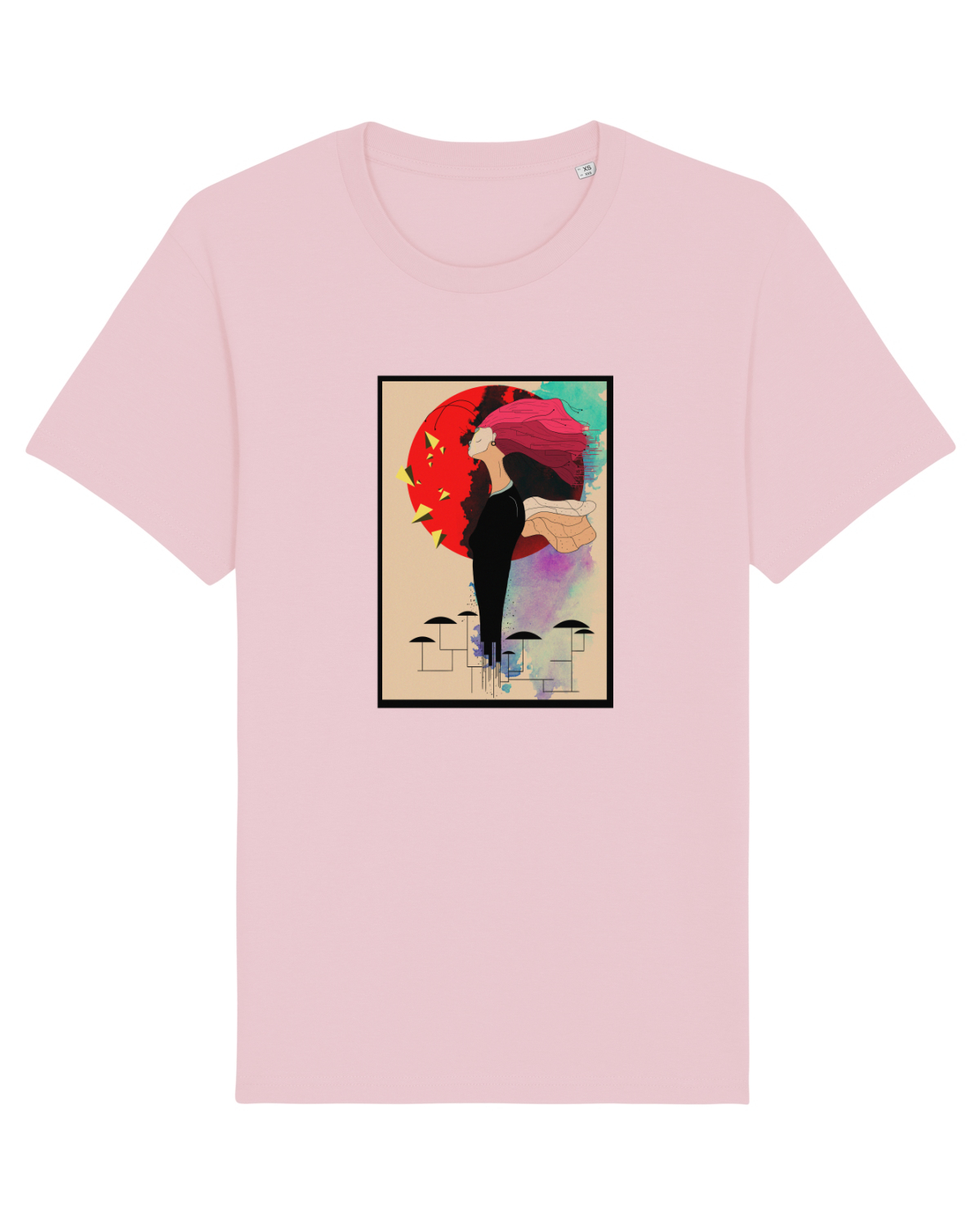 Tricou mânecă scurtă Unisex Rocker Cotton Pink