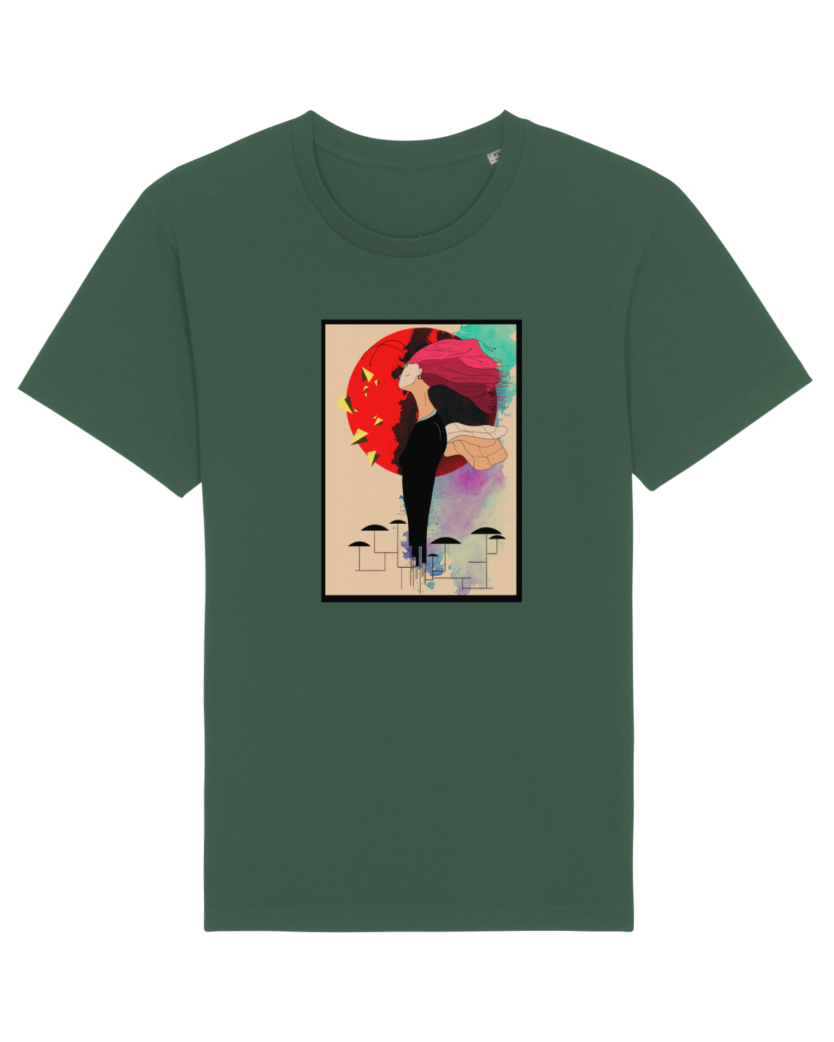 Tricou mânecă scurtă Unisex Rocker Bottle Green